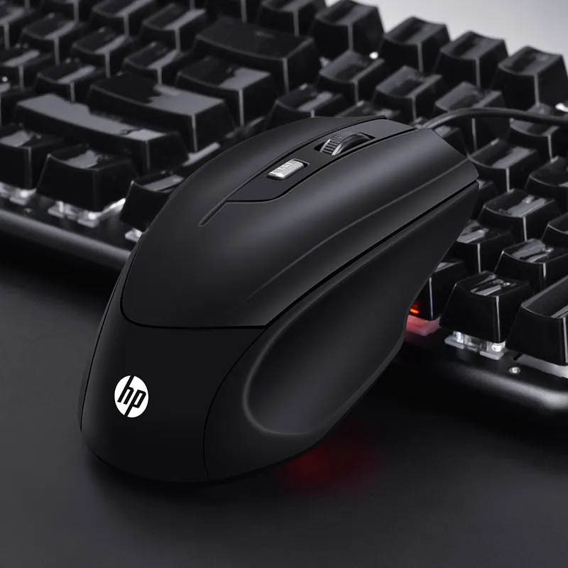 hp惠普m150有线光电鼠标游戏吃鸡lol办公家用usb接口笔记本电脑专用