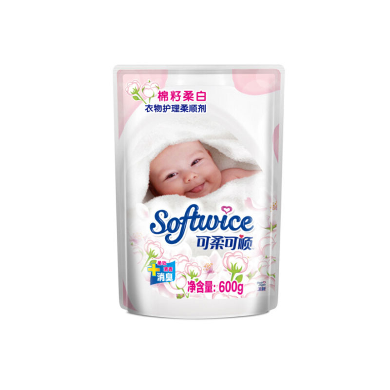 威露士(Walch) 600ml威洁士柔顺(索非亚的玫瑰/巴黎的春天)洗衣液 一箱12袋装JH