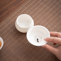 佳德美羊脂玉全瓷过滤茶漏网滤茶器茶隔功夫茶具配件O型
