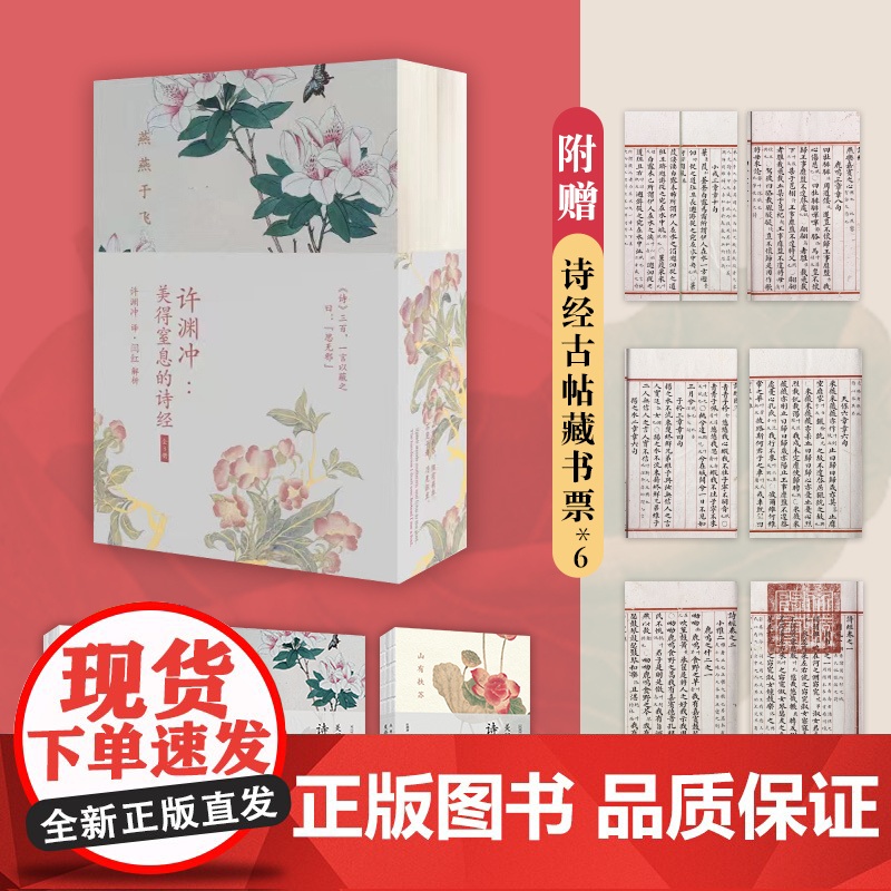 正版 许渊冲:美得窒息的诗经 3本套 中英双语诗画集 诗经英汉对照高清大图