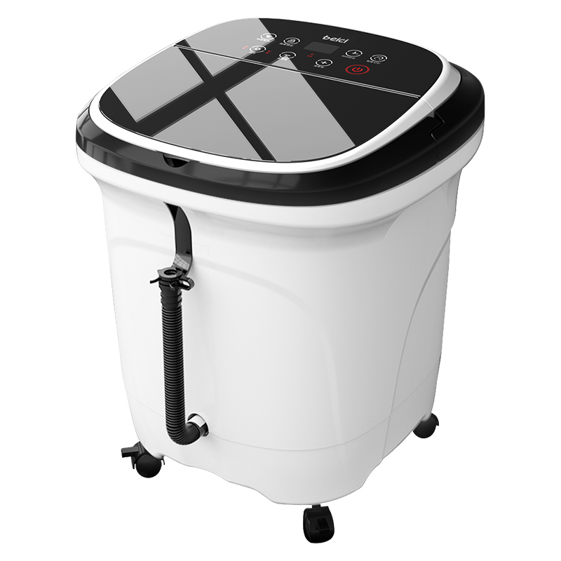 蓓慈(beici)足浴器BZ517B 电动加热恒温洗脚盆 指压按摩滚轮按摩 便携提手设计黑白款足浴盆泡脚桶