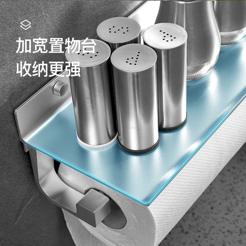 厨房专用餐巾厨纸架卷纸架抹手纸巾架收纳挂架挂纸架壁挂式免打孔收纳层架 三维工匠高清大图