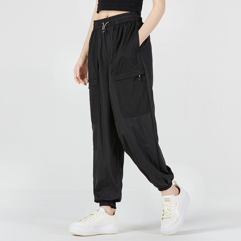 彪马（PUMA）女裤新款时尚运动裤跑步健身训练透气休闲梭织长裤537623-01 ZP L 537623-01/黑色