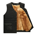 举翼王子秋冬羊毛马甲男皮毛一体背心马夹爸爸装中老年保暖加厚棉坎肩 胸围3尺=100厘米 V+黄毛内胆
