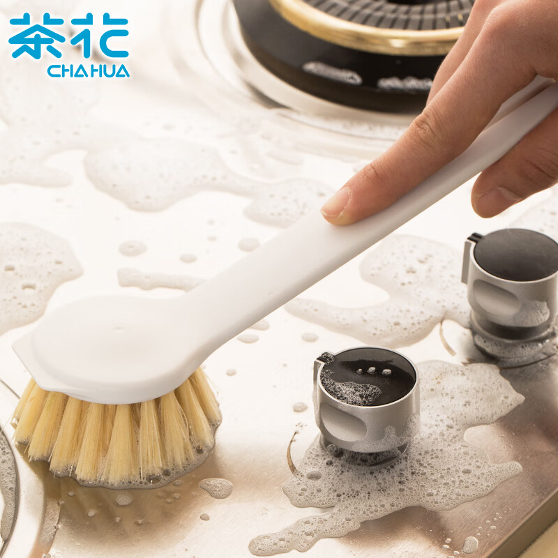 茶花(CHAHUA) 长柄锅刷 刷锅刷子 洗锅刷洗碗刷子厨房水槽灶台清洁刷 219002
