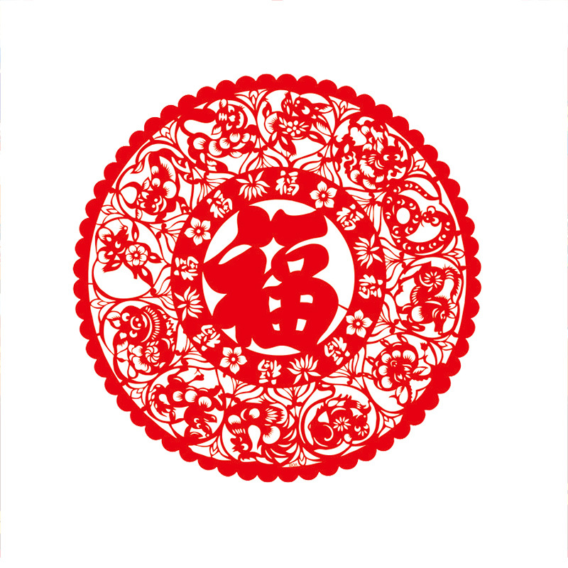 新年静电贴窗花25x25 节庆新年装饰(10个/包)SCP-2166(此为单包价,起订50包不足起订量不发)