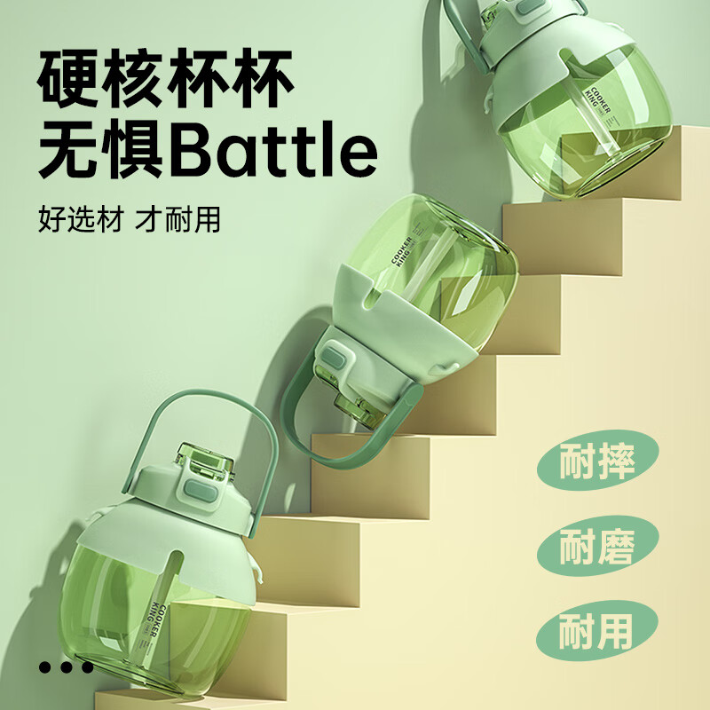 炊大皇 双饮口大容量户外扁壶1.2L BH12A1-4海棠紫/雪山白/原野绿/元气粉高清大图