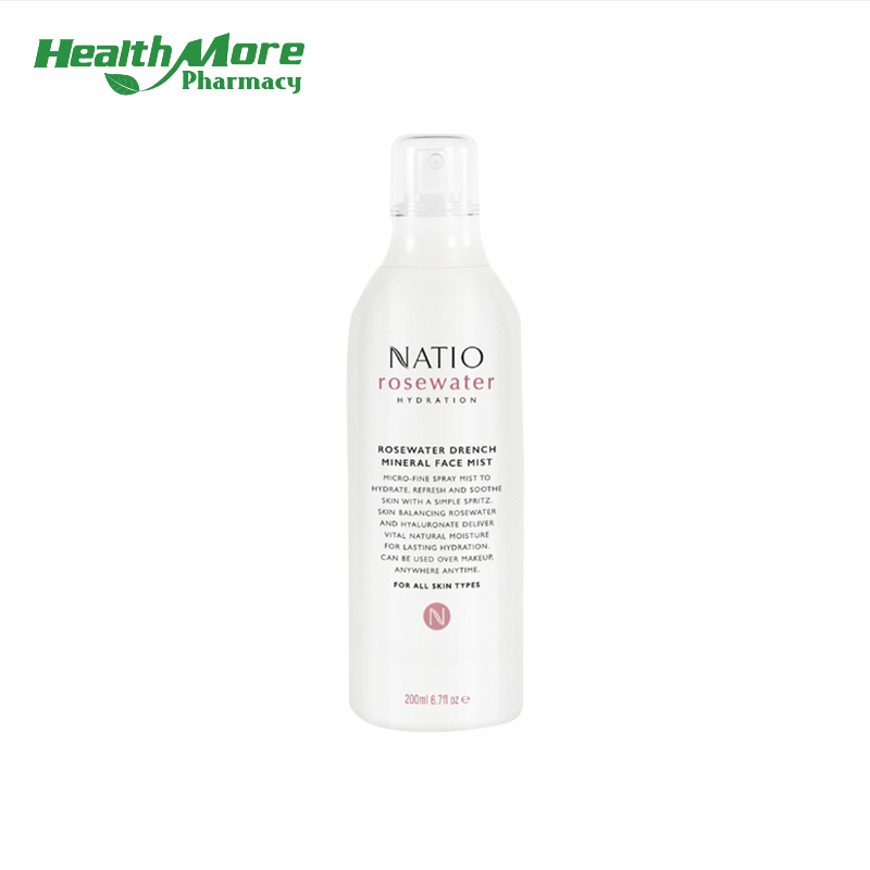 NATIO娜迪奥玫瑰VC纯露喷雾喷雾200ml/瓶清爽保湿补水适合各种肤质男女通用 澳洲进口