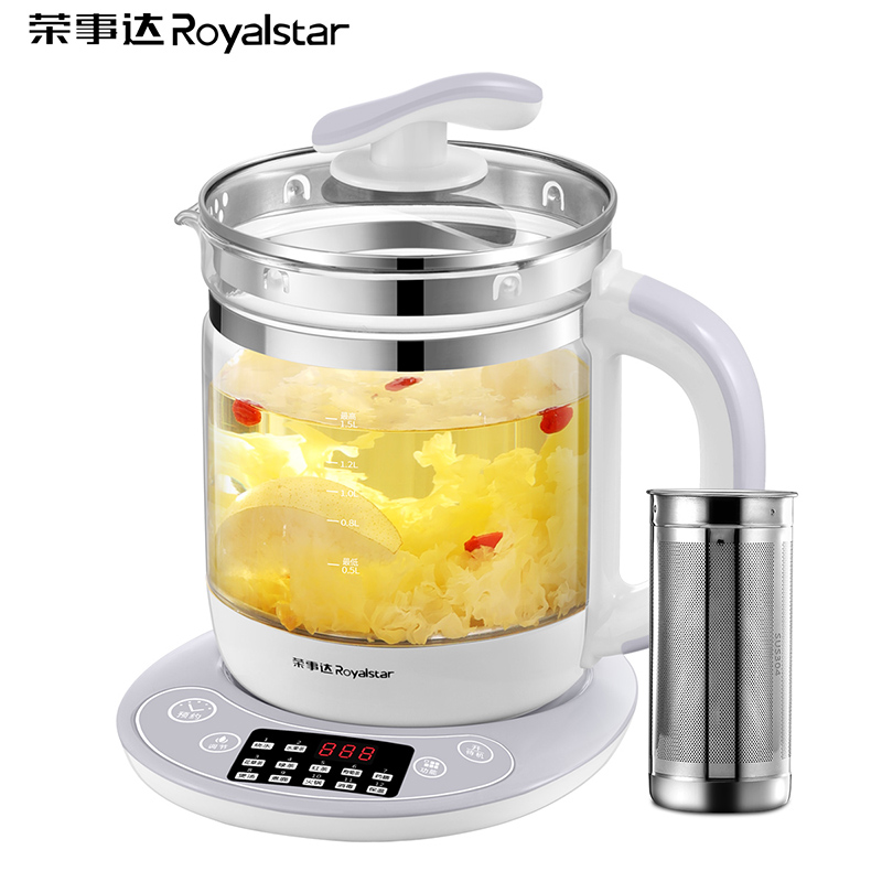 荣事达(Royalstar)养生壶1.5L YSH5017L多功能电热水壶高硼硅玻璃壶触控式煎药壶花茶器煲茶壶烧水壶