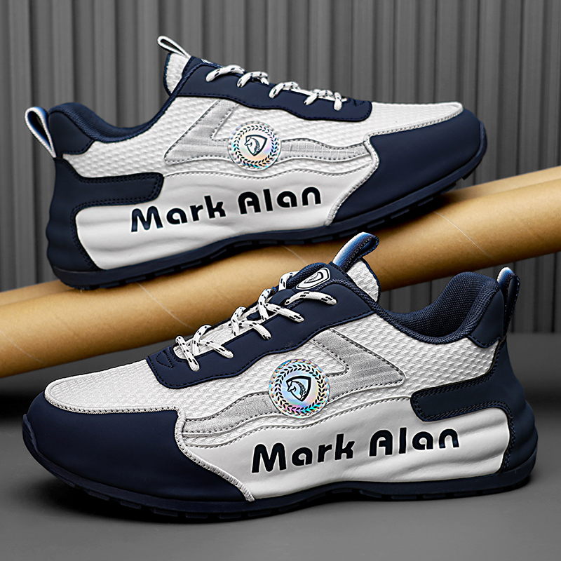 白水母 男士轻便板鞋 透气网面 鞋底减震 高弹力舒适 轻量设计 白色百搭板鞋高清大图