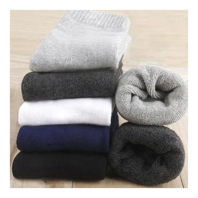 冬季袜子男士加厚中筒袜秋冬款加绒保暖长袜冬天毛巾袜女士毛圈袜