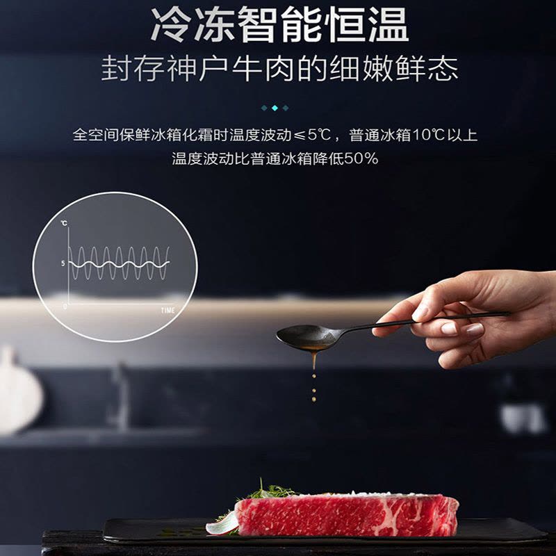 海尔(Haier)552升十字门超薄冰箱 零距离嵌入 全空间保鲜 干湿分储 BCD-552WGHTD14SGU1图片