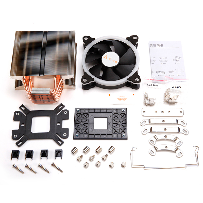 金河田北极玄冰400plus台式机电脑风冷cpu散热器黑色款多平台风冷led