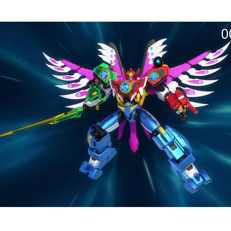 正版神兽金刚4玩具邦宝历险记合体变形机器人雄狮金刚机甲全套4英寸