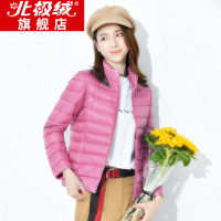 北极绒轻薄保暖羽绒服女短款立领时尚韩版修身2019冬大码女装外套羽绒外衣dL50W-54