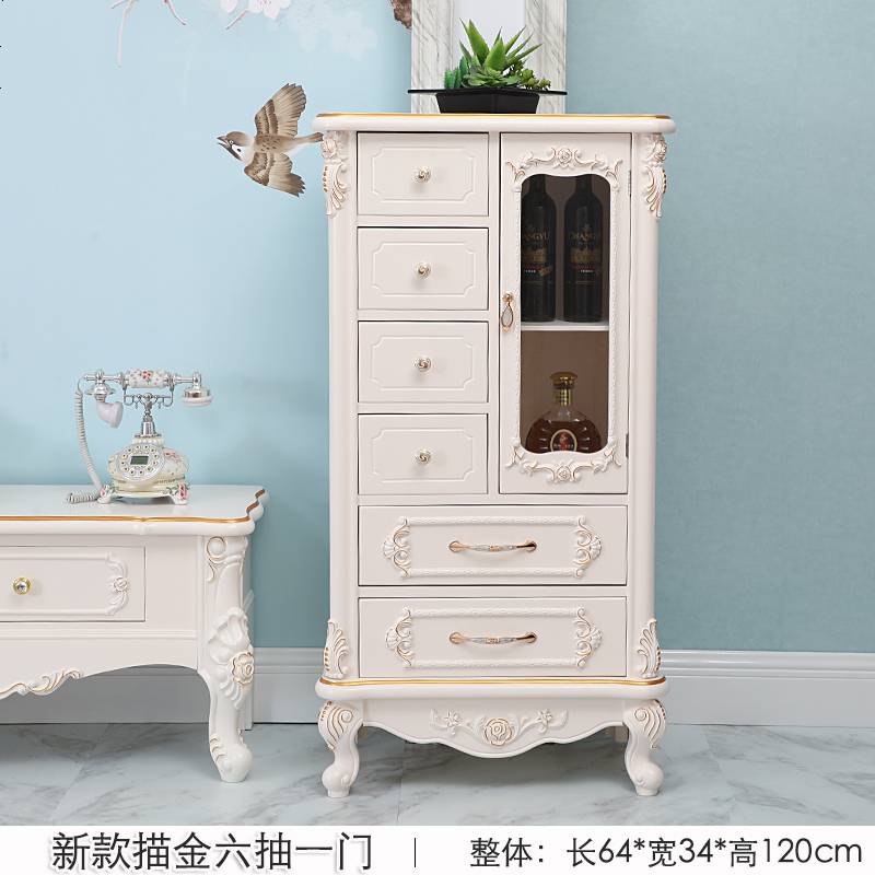 现代简约实木小酒柜欧式装饰品摆件整装玄关柜展示柜隔断柜餐边柜高清大图