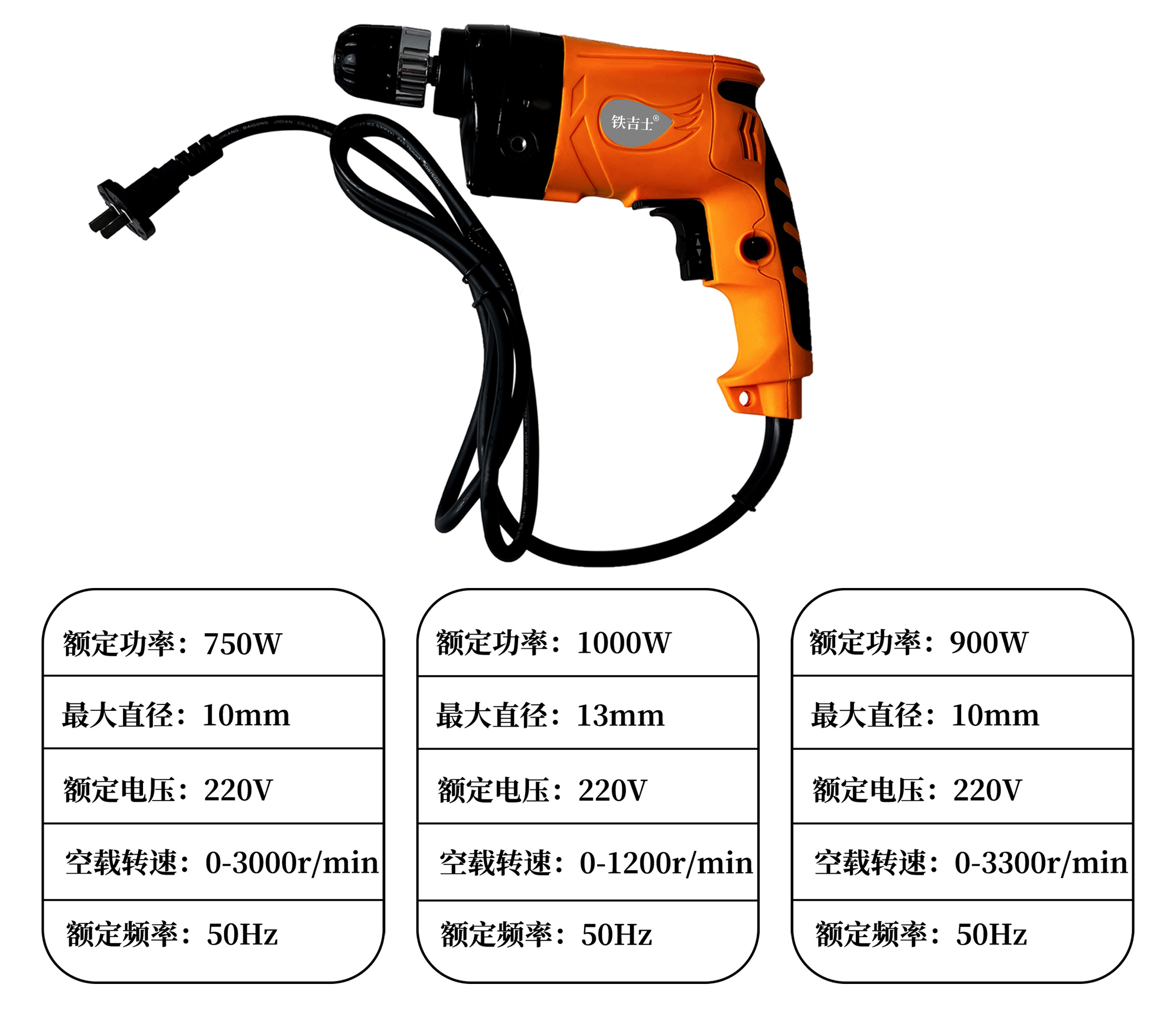 铁吉士 工业手电钻 大功率电动螺丝刀 把高清大图