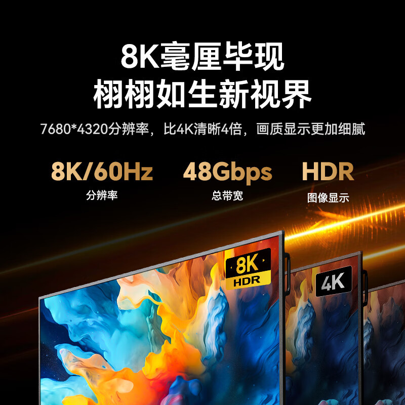 胜为HDMI光纤线2.1版 工程装修连接线15米WFH5200G 光纤HDMI2.1版[8K高清) 15米高清大图