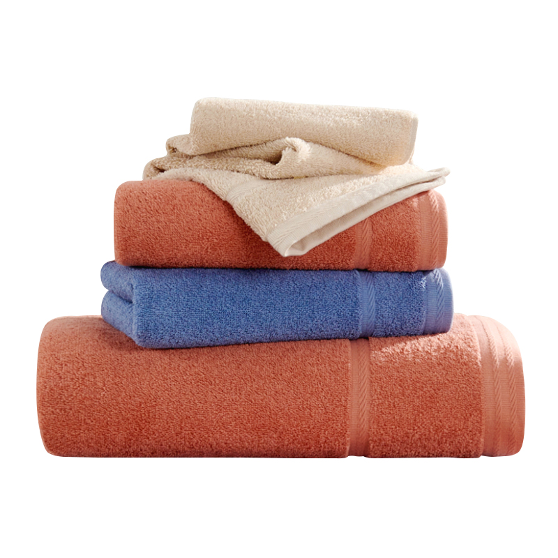 洁玉 似锦开门红云舒双条装纯棉毛巾礼盒 J2701-B 雅棕+珊瑚红