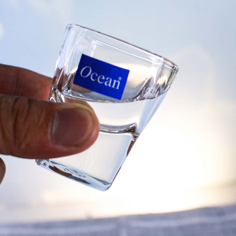 Ocean进口无铅玻璃透明加厚烈酒杯家用白酒一口小四方杯55ML 6只高清大图