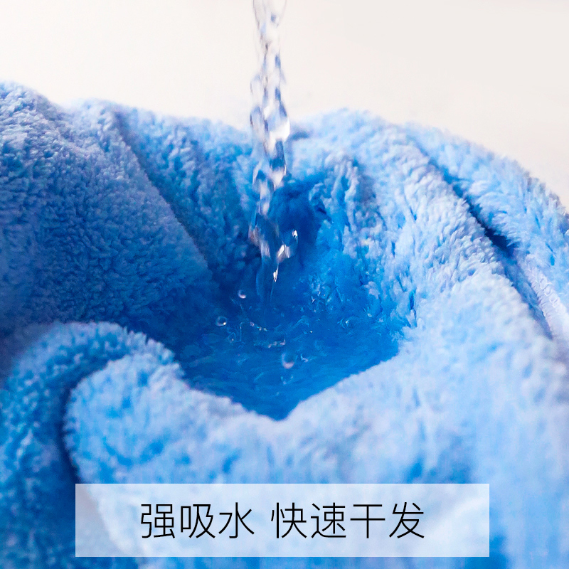 韩国洗头干发帽成人长发头发速干毛巾加厚浴帽吸水可爱包头巾 三维工匠 2条装[玫红+亮黄]高清大图