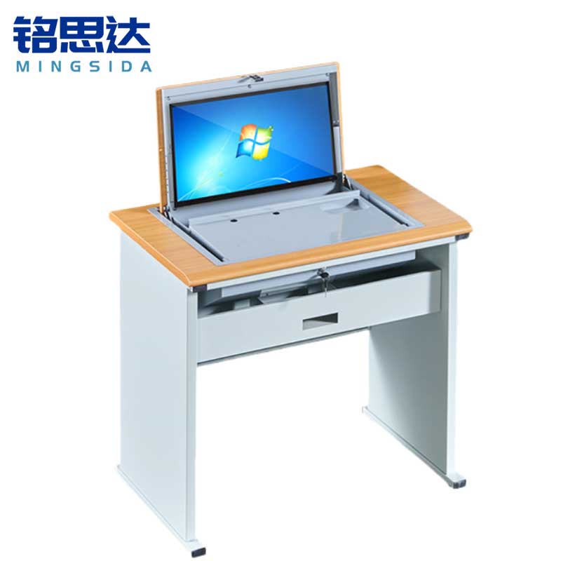 铭思达翻转电脑桌单人位张高清大图