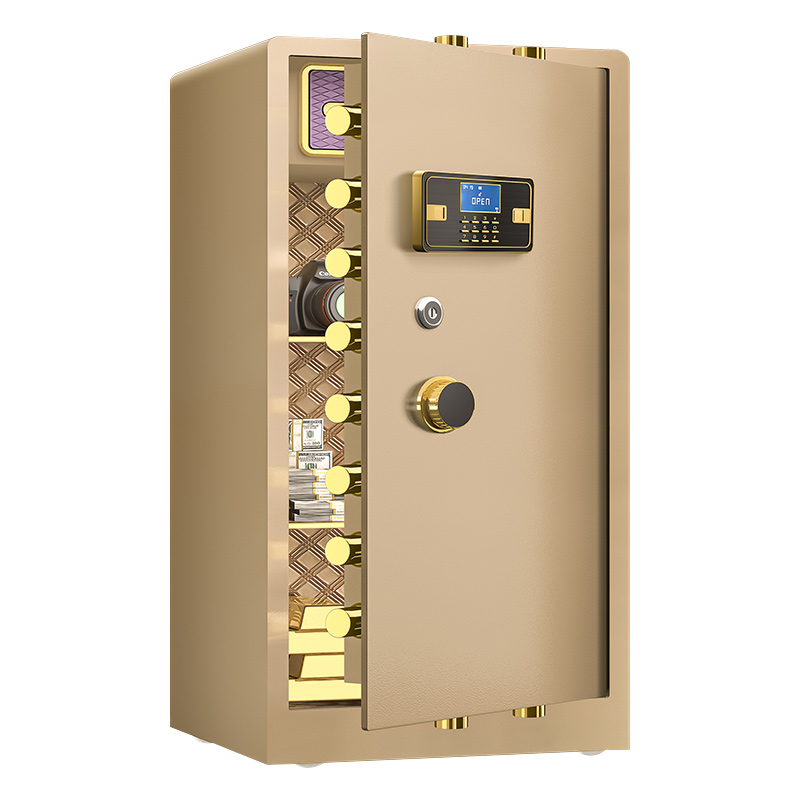 臻远ZY-NW-BXGS-63 全钢实心保险柜办公防盗保险箱 高150cm金色电子款