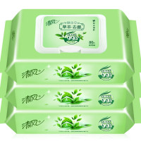 清风 大包装御本草湿巾去菌温和洁肤清洁成人湿纸巾带盖抽取式卫生湿巾柔湿纸 24包/箱