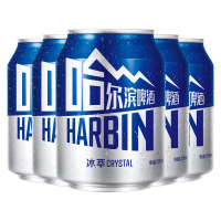 哈尔滨(Harbin)啤酒mini can冰萃小嗨啤255ml*24听整箱装啤酒苏宁自营国产啤酒