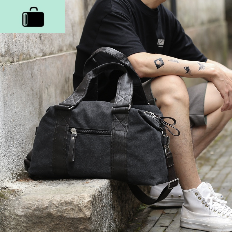 复古大包旅行包行李包时尚潮流男包帆布包男士单肩包休闲手提包男new