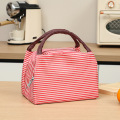 手提保温袋保温包饭盒袋 大红条纹
