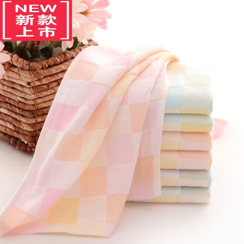 可莉允双层纱布童巾50x25儿童擦脸洗澡双用贴背吸汗毛巾多条优惠装图片