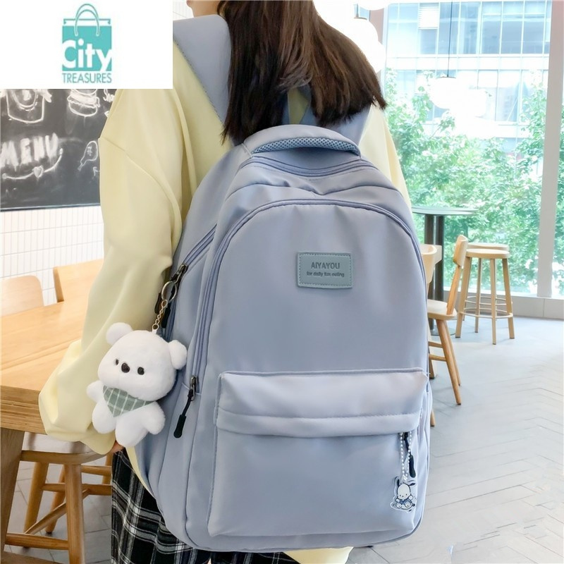 bangdou书包女小学生韩版初中生ins小清新日系简约森系背包大容量双肩