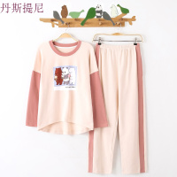 春秋季长袖纯棉卡通2018新款女装睡衣韩版清新学生家居服套装秋款