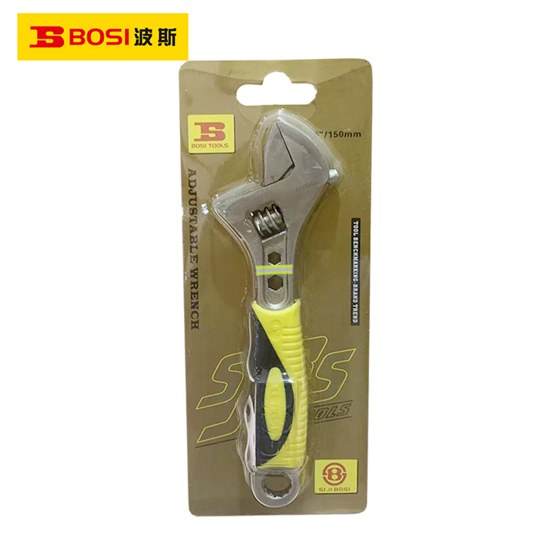 波斯（BOSI） 荧光系列高档胶柄活动扳手 6"/150mm 把