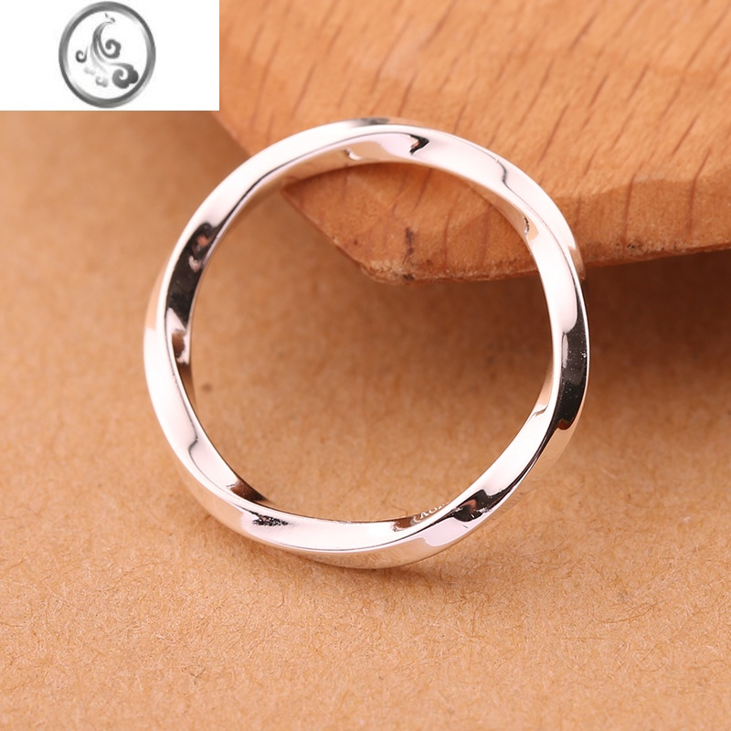 jimis999银银戒指女素圈莫比乌斯环情侣一对男简约食指小众潮礼物