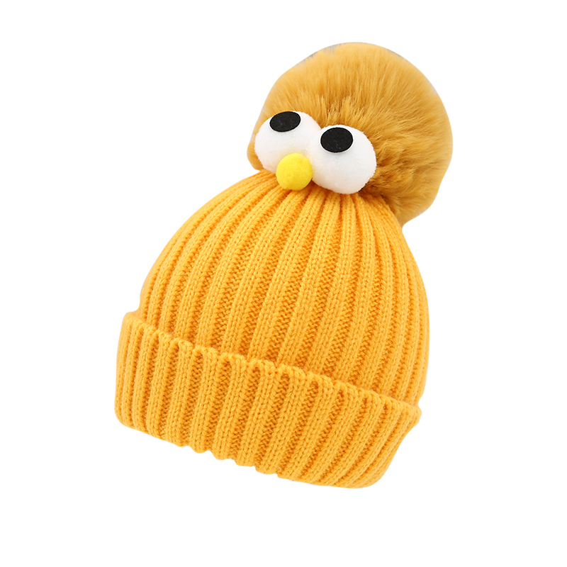 huayangtu儿童秋冬季可爱宝宝毛线套头男童女童婴儿幼儿韩版超萌眼睛