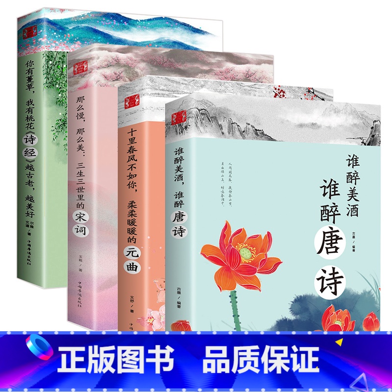 [正版]全4册 中国美古诗词大全 谁醉美酒谁醉诗词 诗经鉴赏书籍 三生三世里的宋词 十里春风不如你 全套经典古诗词畅高清大图