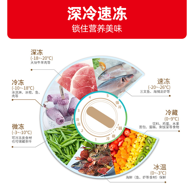 星星(XINGX) 101L 家用冷柜 卧式冷柜 冷藏冷冻转换柜 安全圆角 微霜系统 节能省电 BD/BC-101R