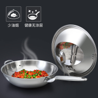 铂帝斯BODEUX 赛铂 304不锈钢炒锅无涂层少油烟煤气电磁炉通用32cm