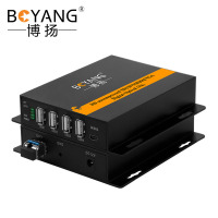 博扬 USB2.0光端机收发器 1分路4USB光纤延长器延伸器 支持触摸屏工业摄像头单模LC口 BY-USB2.0-LC