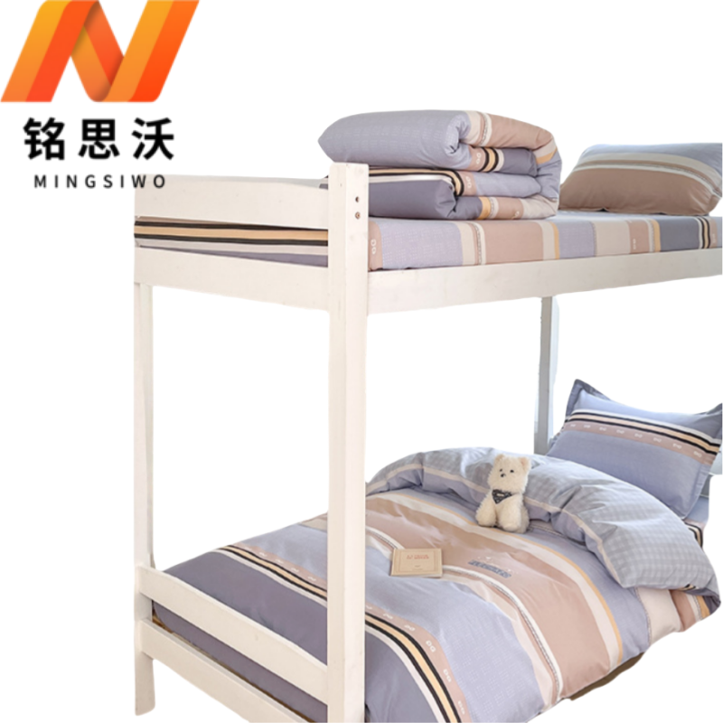 铭思沃床笠款三件套1.2*2.0米床 蓝条纹 套高清大图