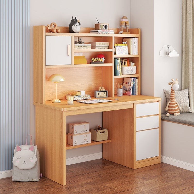 书桌医匠学生家用书架书柜一体电脑桌初中生学习写字桌卧室写作业桌子