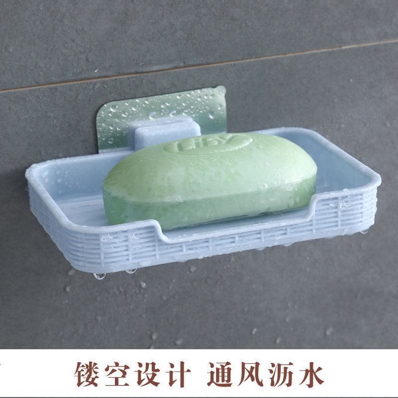 卫生间塑料置物架浴室免打孔厨房三角收纳架厕所收纳毛巾架墙上 蓝色一个装(可挂毛巾)图片