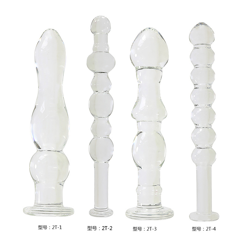 水晶玻璃阳具透明拉珠肛塞女用自玩成人玩具情趣用品后庭夫妻激情 2T-1高清大图