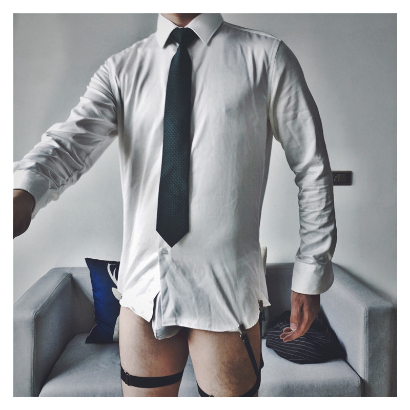 大山先生欧美正装男吊袜带衬衫夹白领男女通用防脱落衬衫夹神器