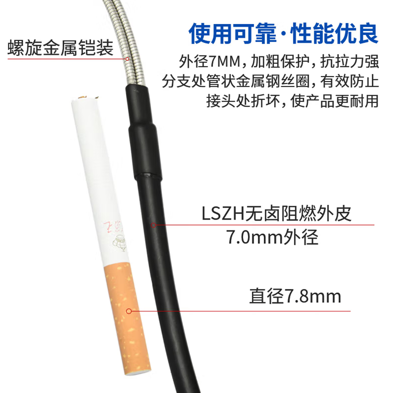 野站光缆拉远光纤跳线 铠装单模双芯7.0 BBU-RRU拉远光缆 (LC-SC)