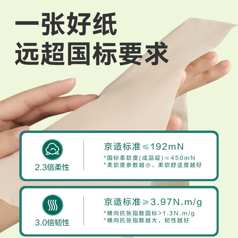 京东京造竹粹本色 无芯卷纸130g*21卷提装[5层加厚]卫生纸卷筒纸厕纸高清大图