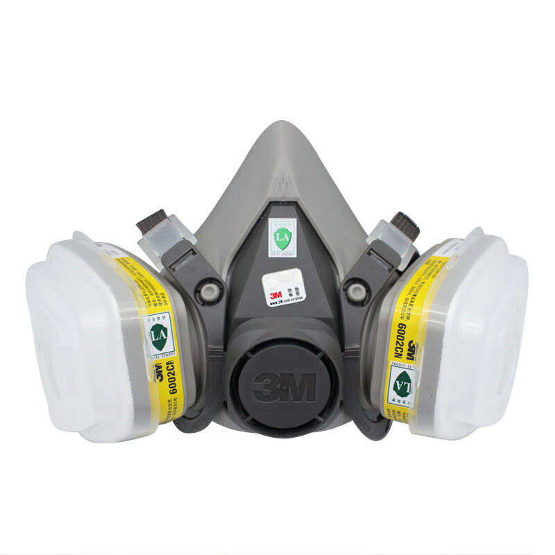 3M 头戴式防毒面具套装6200面罩+6003CN滤毒盒*5N11CN滤棉-灰色(单位:个)