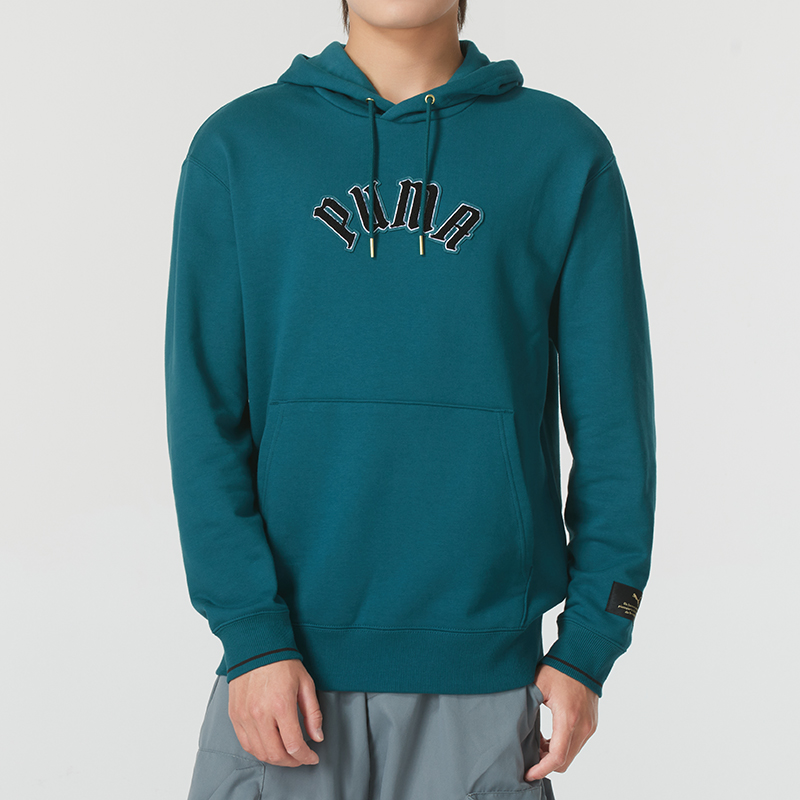 PUMA彪马男装新款运动服宽松休闲长袖套头衫连帽卫衣628975-01 ZP XL 628975-22/蓝色